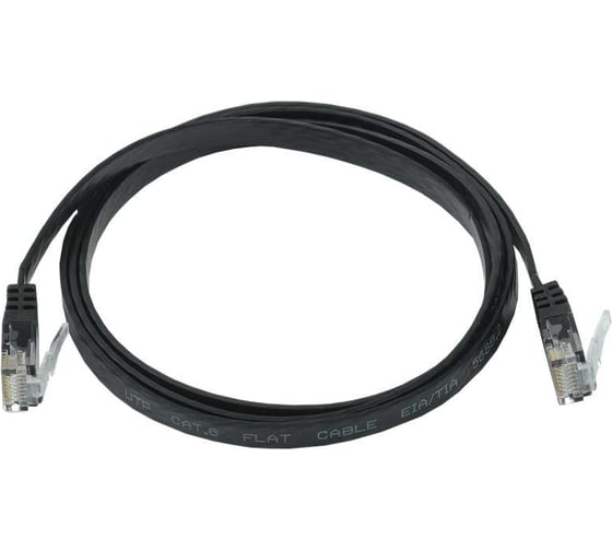 Коммутационный шнур ITK плоский, категория 6, utp, 3м, черный PC09-C06U-3M-FL