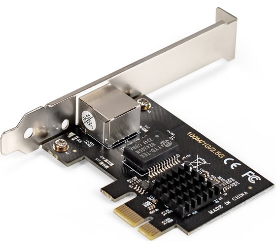 Сетевой адаптер ExeGate EXE-251 PCI-E x1 v2.0, 1xRJ45, UTP 100Mbps 1000Mbps 2.5Gbps RTL8125B 296212