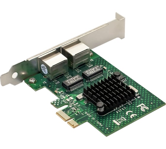 Сетевой адаптер ExeGate EXE-BCM5720 PCI-E x1 v2.0, порты 2xRJ45, 10 100 1000Mbps, Gigabit Chipset Broadcom BCM5720 293452
