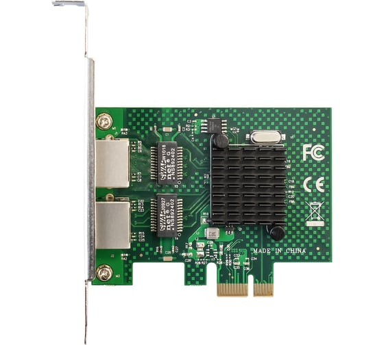 Сетевой адаптер ExeGate EXE-BCM5720 PCI-E x1 v2.0, порты 2xRJ45, 10 100 1000Mbps, Gigabit Chipset Broadcom BCM5720 293452