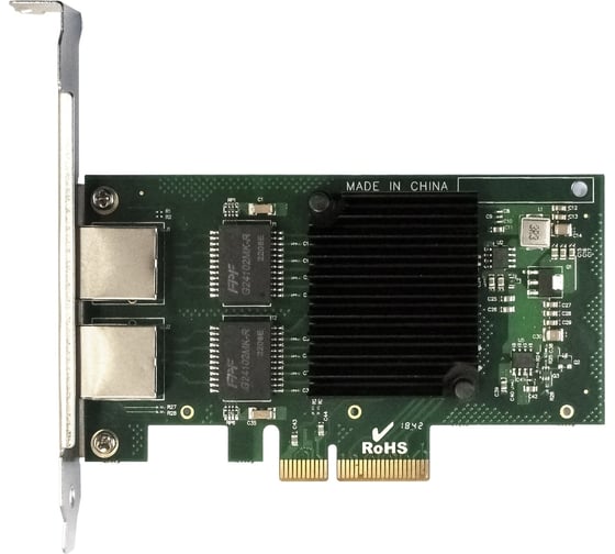 Сетевой адаптер ExeGate EXE-I350-T2V2 PCI-E x4 v2.1, порты 2xRJ45 медные, 10 100 1000Mbps, Gigabit NIC Intel Chipset NHI350AM2 292506