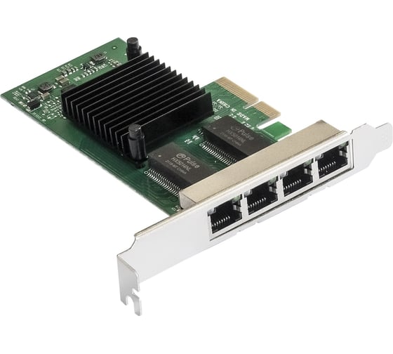 Сетевой адаптер ExeGate EXE-I350-T4V2 PCI-E x4 v2.1, порты 4xRJ45 медные, 10 100 1000Mbps, Gigabit NIC Intel Chipset NHI350AM4 292508