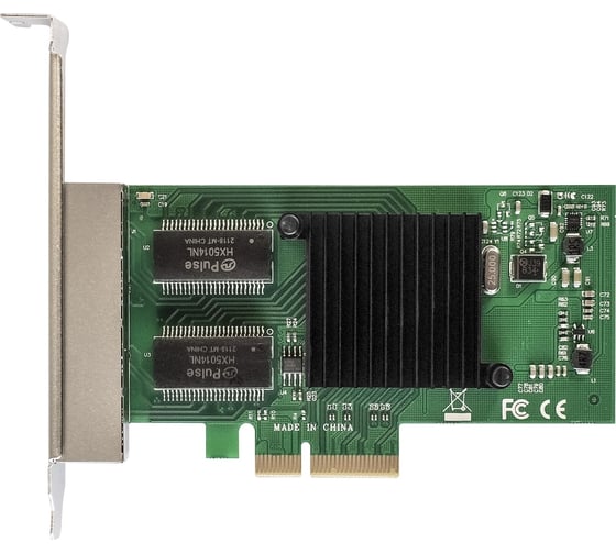 Сетевой адаптер ExeGate EXE-I350-T4V2 PCI-E x4 v2.1, порты 4xRJ45 медные, 10 100 1000Mbps, Gigabit NIC Intel Chipset NHI350AM4 292508