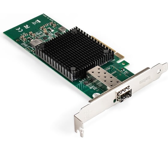 Сетевой адаптер ExeGate EXE-X520-DA1 PCI-E x8 v3.0, порты 1xSFP+ 10Gb s 10 5 2.5 1Gb s, 100Mb s, Server NIC Intel Chipset JL82599EN 296227