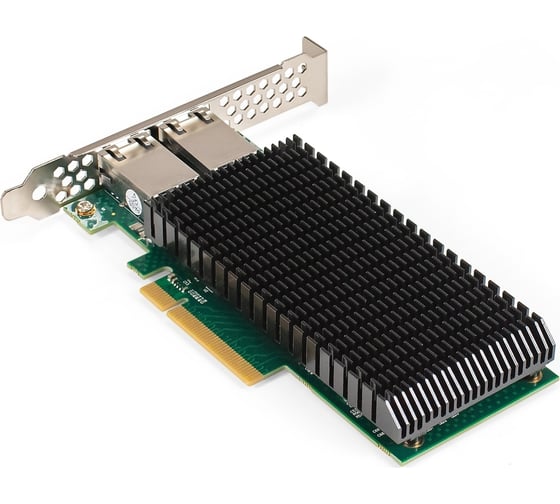 Сетевой адаптер ExeGate EXE-X540-T2 PCI-E x8 v3.0, порты 2xRJ45 медные, 10Gb s 10 5 2.5 1Gb s, 100Mb s, Server NIC Intel Chipset X540-AT2 296226