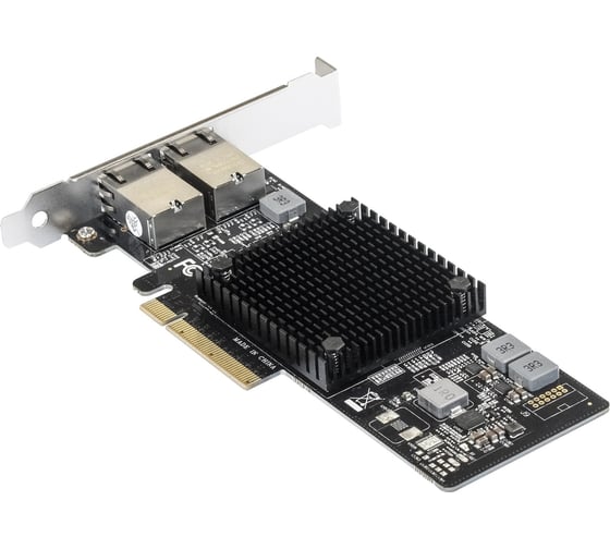 Сетевой адаптер ExeGate EXE-X550-T2 PCI-E x8 v3.0, порты 2xRJ45 медные, 10Gb s 10 5 2.5 1Gb s, 100Mb s, Server NIC Intel Chipset X550 292507
