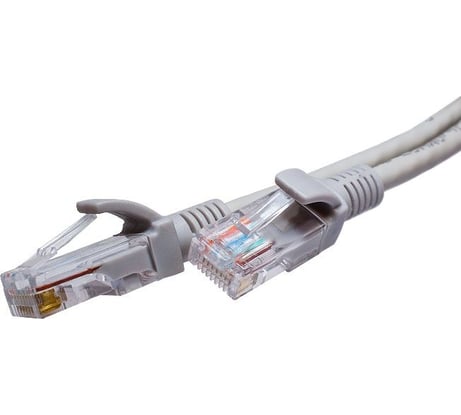 Патч-корд компьютерный U/UTP SUPRLAN Cat.5e 4x2 26AWG /7x0.16mm/ Cu LSZH серый 0,5м 10-0141