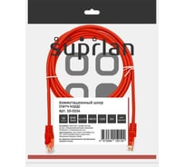 Патч-корд компьютерный U/UTP SUPRLAN Cat.5e 4x2 26AWG /7x0.16mm/ Cu LSZH красный 3м 10-0154