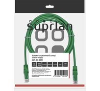 Патч-корд компьютерный U/UTP SUPRLAN Cat.5e 4x2 26AWG /7x0.16mm/ Cu LSZH зеленый 1м 10-0157
