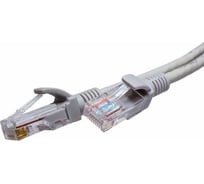 Патч-корд компьютерный U/UTP SUPRLAN Cat.5e 4x2 26AWG /7x0.16mm/ Cu LSZH серый 2м 10-0143