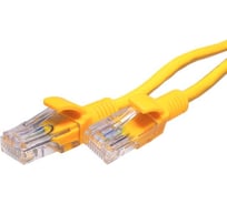 Патч-корд компьютерный U/UTP SUPRLAN Cat.5e 4x2 26AWG /7x0.16mm/ Cu LSZH желтый 1м 10-0162