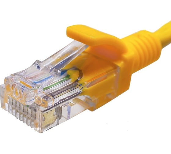 Патч-корд компьютерный U/UTP SUPRLAN Cat.5e 4x2 26AWG /7x0.16mm/ Cu LSZH желтый 1м 10-0162
