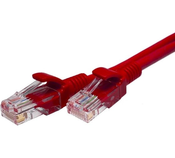 Патч-корд компьютерный U/UTP SUPRLAN Cat.5e 4x2 26AWG /7x0.16mm/ Cu LSZH красный 1м 10-0152