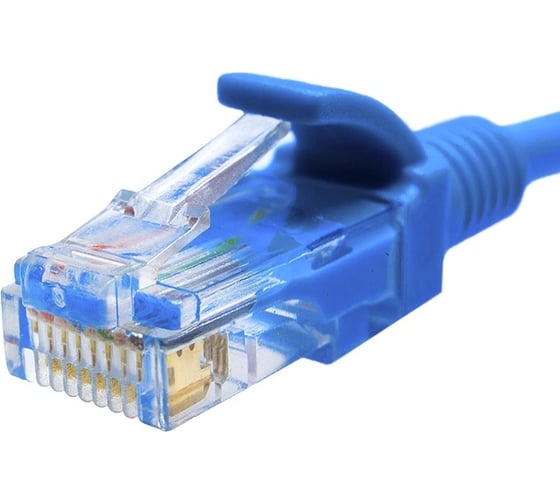 Патч-корд компьютерный U/UTP SUPRLAN Cat.5e 4x2 26AWG /7x0.16mm/ Cu LSZH синий 1м 10-0147