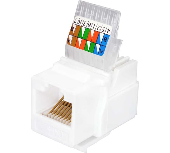 Модуль Keystone SUPRLAN Jack 8P8C /RJ-45/, UTP, Cat.5e. заделка без инструмента, белый 10-0312