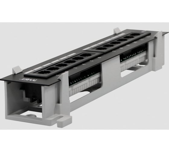 Патч-панель TWIST UTP 1U 12 портов RJ-45 настенная Krone IDC Cat.5e PP-W-1U-IDC-12-C5E-TWCS