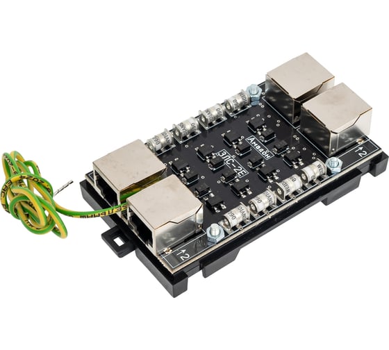 Устройство защиты линий связи АМАДОН Ethernet, 2 канала, 1 Гбит/с, PoE++. ЗЛС-2Е