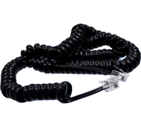 Шнур телефонный витой TWIST 4p4c черный 4,5 м PHC-S-4p4c-BK-4.5M 1