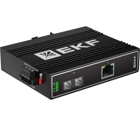 Медиаконвертер EKF 10/100Base-TX в 100Base-X, разъем FC, двойное одномодовое оптоволокно, 1550нм TSX TSX-MC1-1GX1GT-FC