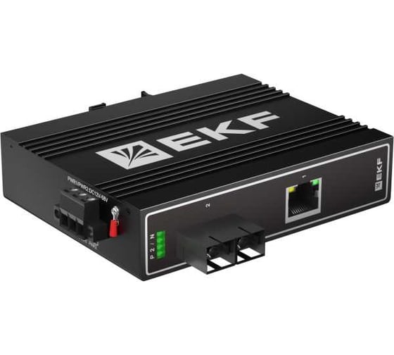 Медиаконвертер EKF 10/100Base-TX в 100Base-X, разъем SC, двойное одномодовое оптоволокно, 1550нм TSX TSX-MC1-1GX1GT-SC