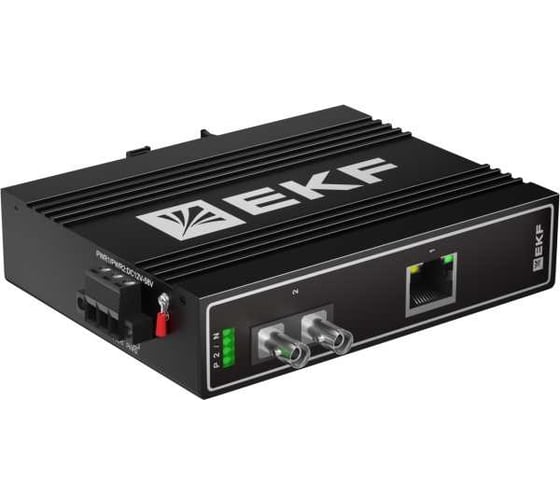 Медиаконвертер EKF 10/100Base-TX в 100Base-X, разъем ST, двойное одномодовое оптоволокно, 1310нм TSX TSX-MC-1GX1GT-ST