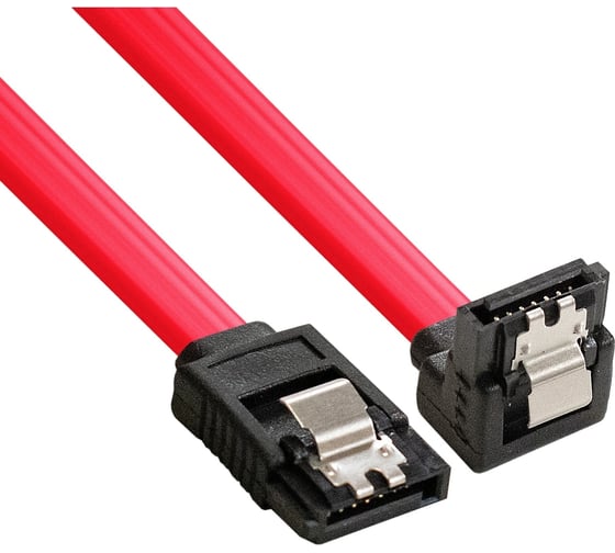 Кабель ExeGate SATA EX-CC-SATA-DATA90-0.5L 7pin 7pin, угловой разъем, металлические защелки, 0,5м 294732