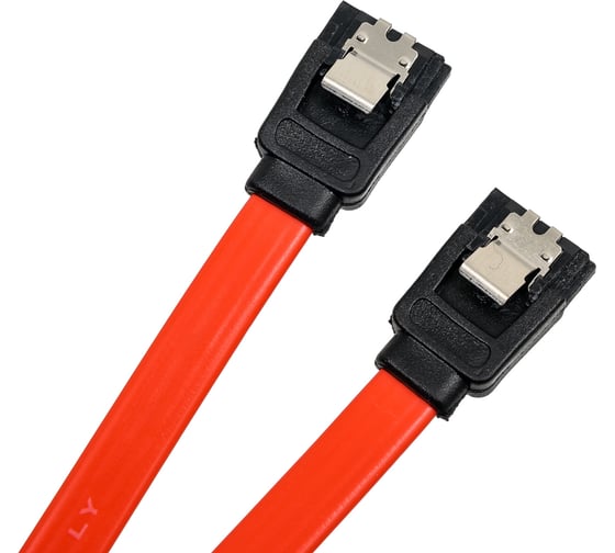 Кабель ExeGate SATA EX-CC-SATA-DATA-L 7pin 7pin, металлические защелки, 0,4-0,5м 138933
