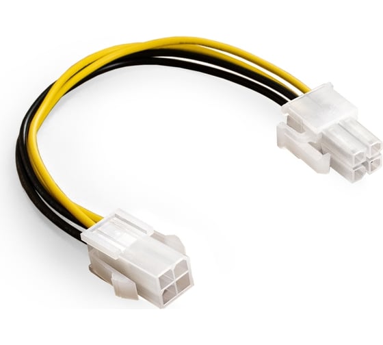 Удлинитель кабеля питания материнской платы ExeGate +12V EX-EXT-4M4F-0.2 4pin EPS12V M 4pin EPS12V F, 0,2м 294789