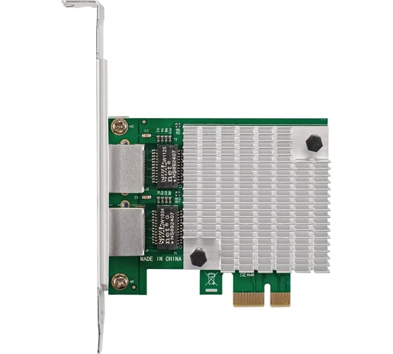 Сетевой адаптер ExeGate EXE-562 PCI-E x1 v2.0, 2xRJ45, UTP 10 100 1000Mbps, Realtek Chipset RTL8111F 296210
