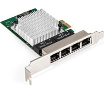 Сетевой адаптер ExeGate EXE-564 PCI-E x1 v2.0, 4xRJ45, UTP 10 100 1000Mbps, Realtek Chipset RTL8111H+ASM1184e 296211