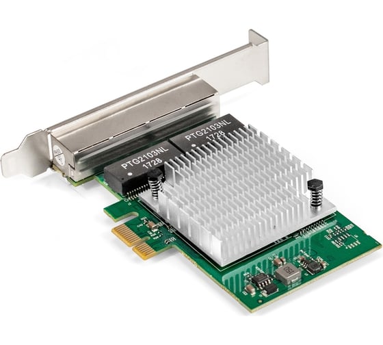 Сетевой адаптер ExeGate EXE-564 PCI-E x1 v2.0, 4xRJ45, UTP 10 100 1000Mbps, Realtek Chipset RTL8111H+ASM1184e 296211