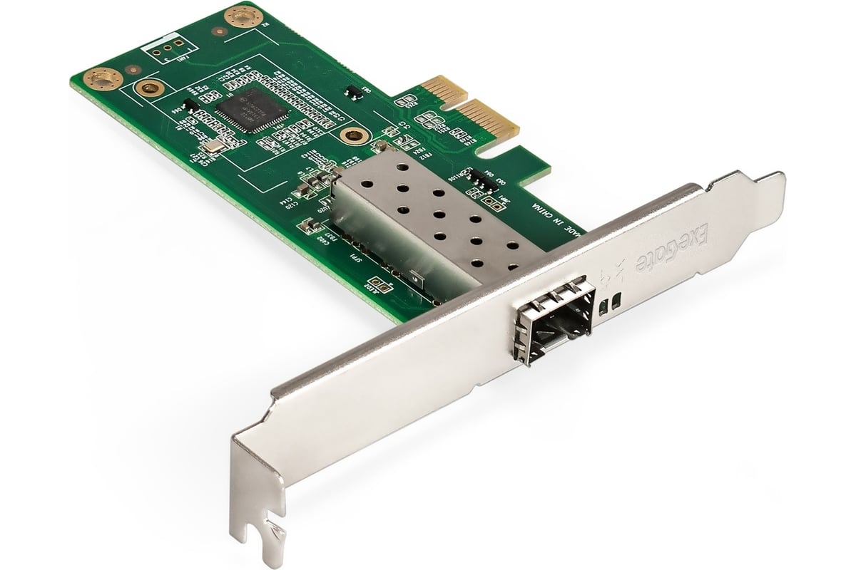 Сетевой адаптер ExeGate EXE-i210-F1 PCI-E x1 v2.0, порт 1xSFP медный ...