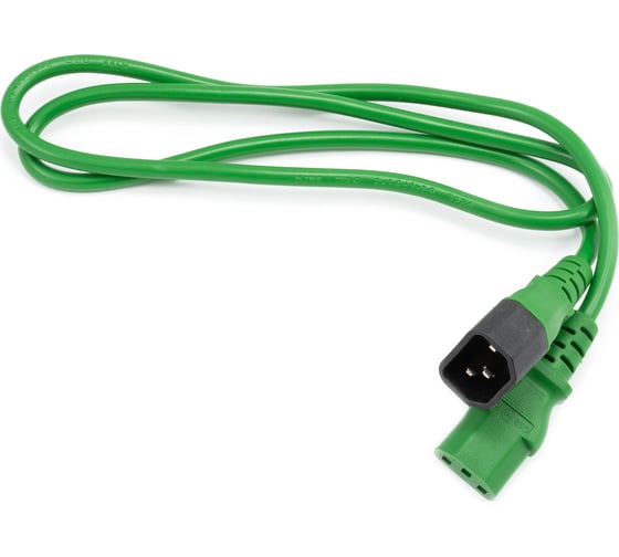 Кабель питания Filum ПВС-АП 3x1.0 С13 - C14, 220/250В, 10А, зеленый, 1м FL-PC-C13/C14-C1-1.0-GR