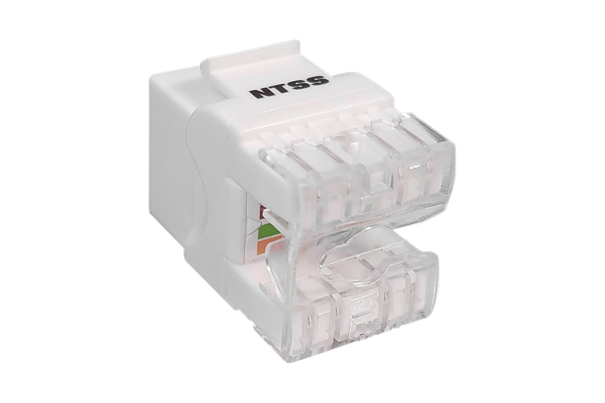 Модуль Keystone NTSS UTP RJ45 cat.5e, 180 градусов, белый NTSS-KJ-UTP ...