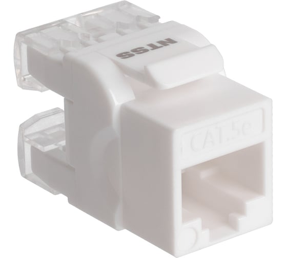 Модуль Keystone NTSS UTP RJ45 cat.5e, 180 градусов, белый NTSS-KJ-UTP-RJ45-5e-180-WT