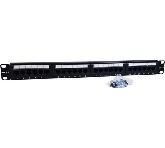 Патч-панель NTSS 24 UTP порта RJ45, cat.5е, 1U, Dual IDC, без органайзера NTSS-PP-1U-24-UTP-RJ45-5e-D