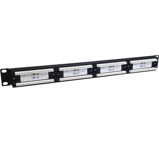 Патч-панель NTSS 24 UTP порта RJ45, cat.6, 1U, Dual IDC, без органайзера NTSS-PP-1U-24-UTP-RJ45-6-D