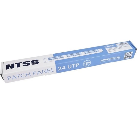 Патч-панель NTSS 24 UTP порта RJ45, cat.6, 1U, Dual IDC, без органайзера NTSS-PP-1U-24-UTP-RJ45-6-D