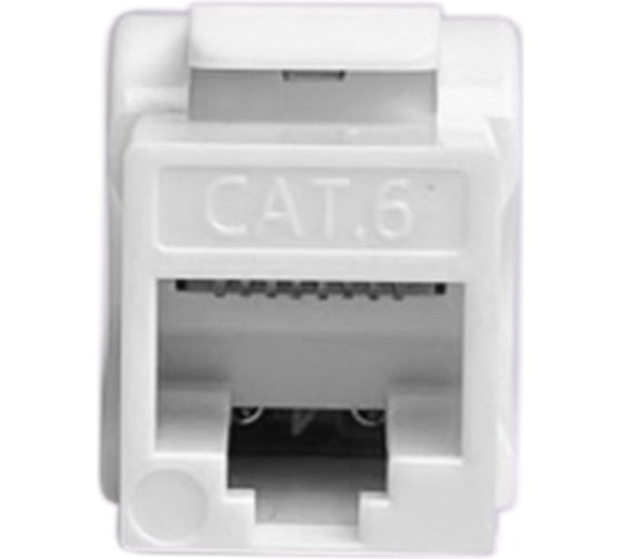 Розеточный модуль NTSS Keystone UTP RJ45 cat.6, 180 градусов, белый NTSS-KJ-UTP-RJ45-6-180-WT