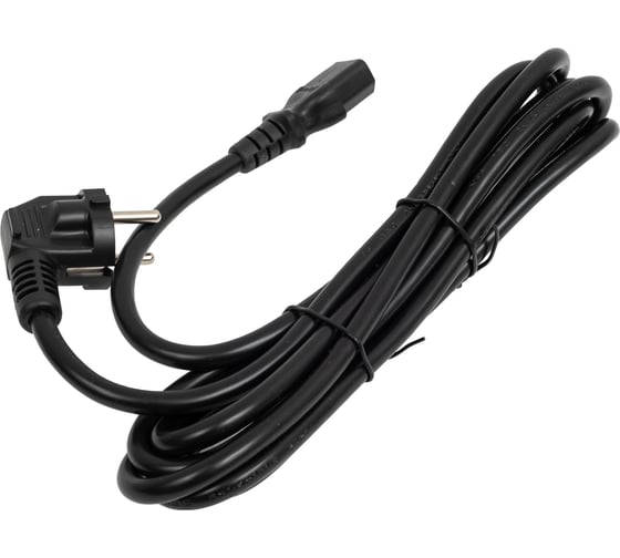 Кабель питания Filum ПВС-АП 3x1.5 CEE 7/7(Schuko) угловая - C13, 220/250В, 10А, чёрный, 3м FL-PC-SH90/C13-C2-3.0-BK 1
