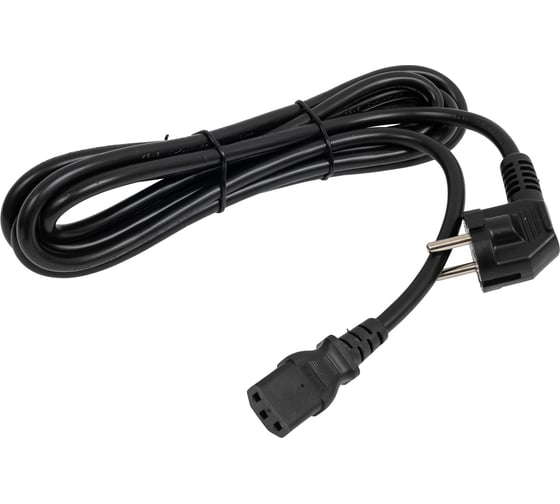 Кабель питания Filum ПВС-АП 3x1.5 CEE 7/7(Schuko) угловая - C13, 220/250В, 10А, чёрный, 3м FL-PC-SH90/C13-C2-3.0-BK