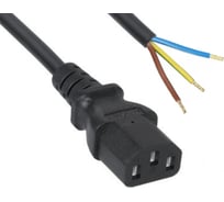 Кабель питания Filum ПВС-ВП 3x1.5 С13 - свободный конец, 220/250В, 10А, чёрный, 2.5м FL-PC-C13-C2-2.5-BK