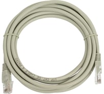Кабель патч-корд Filum U/UTP 5e кат. 3м 26AWG(7x0.16 мм), чистая медь, PVC, серый FL-U5-C-3M