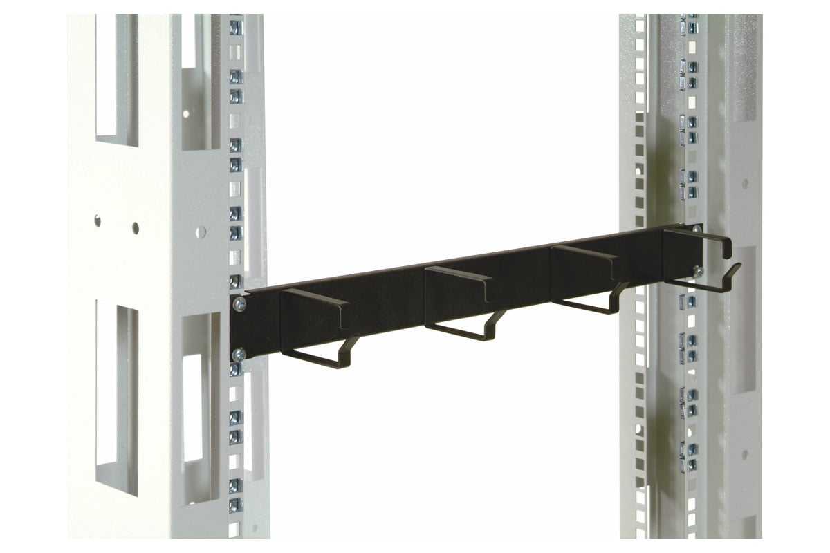 Горизонтальный кабельный органайзер ЦМО 19, 1U, 4 кольца, черный ГКО-4. ...