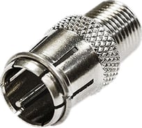 Переходник LANS FC24 с F-розетки на F-коннектор, латунь, никель, 100 шт/уп, Л00001502