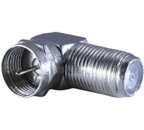 Переходник OXION F штекер-F гнездо металлический угловой 1 шт., блистер, арт. OX-ADPF002