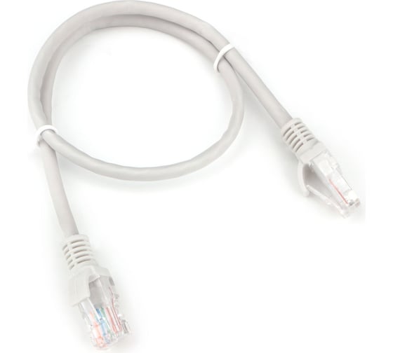 Патч-корд Cablexpert LSZH UTP кат.5e, 0.5м, литой, многожильный (серый), PP31-0.5M 1