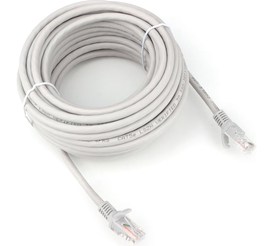 Патч-корд Cablexpert LSZH UTP кат.5e, 10м, литой, многожильный (серый), PP31-10M