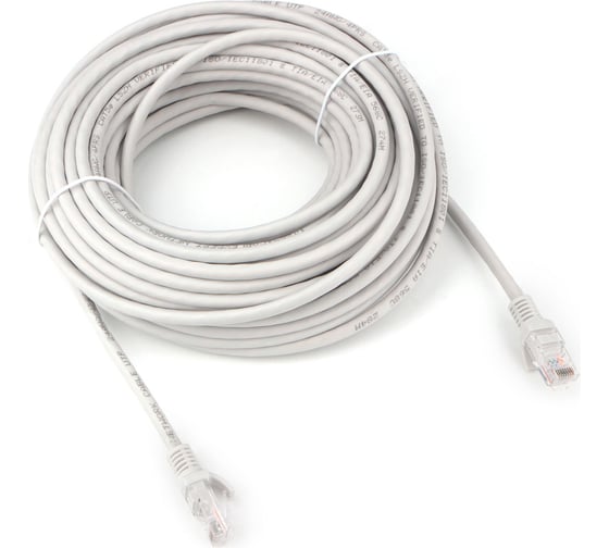 Патч-корд Cablexpert LSZH UTP кат.5e, 15м, литой, многожильный (серый), PP31-15M 1