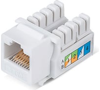 Модуль Keystone REXANT Jack RJ-45(8P8C), CAT 6, тип 90 градусов, белый PRO 02-0254